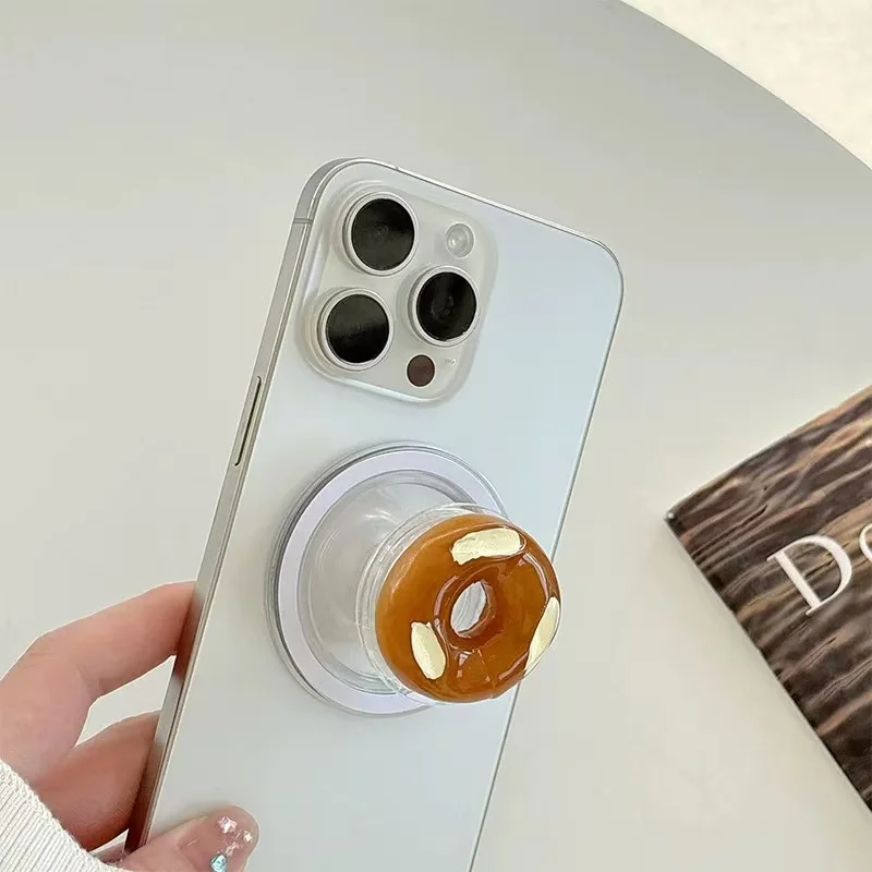 

Korean Creative Cartoon for MagsafeMagnetic Holder Phone Stand Pretzel Bread Support for IPhone Samsung Grip Tok Griptok Bracket