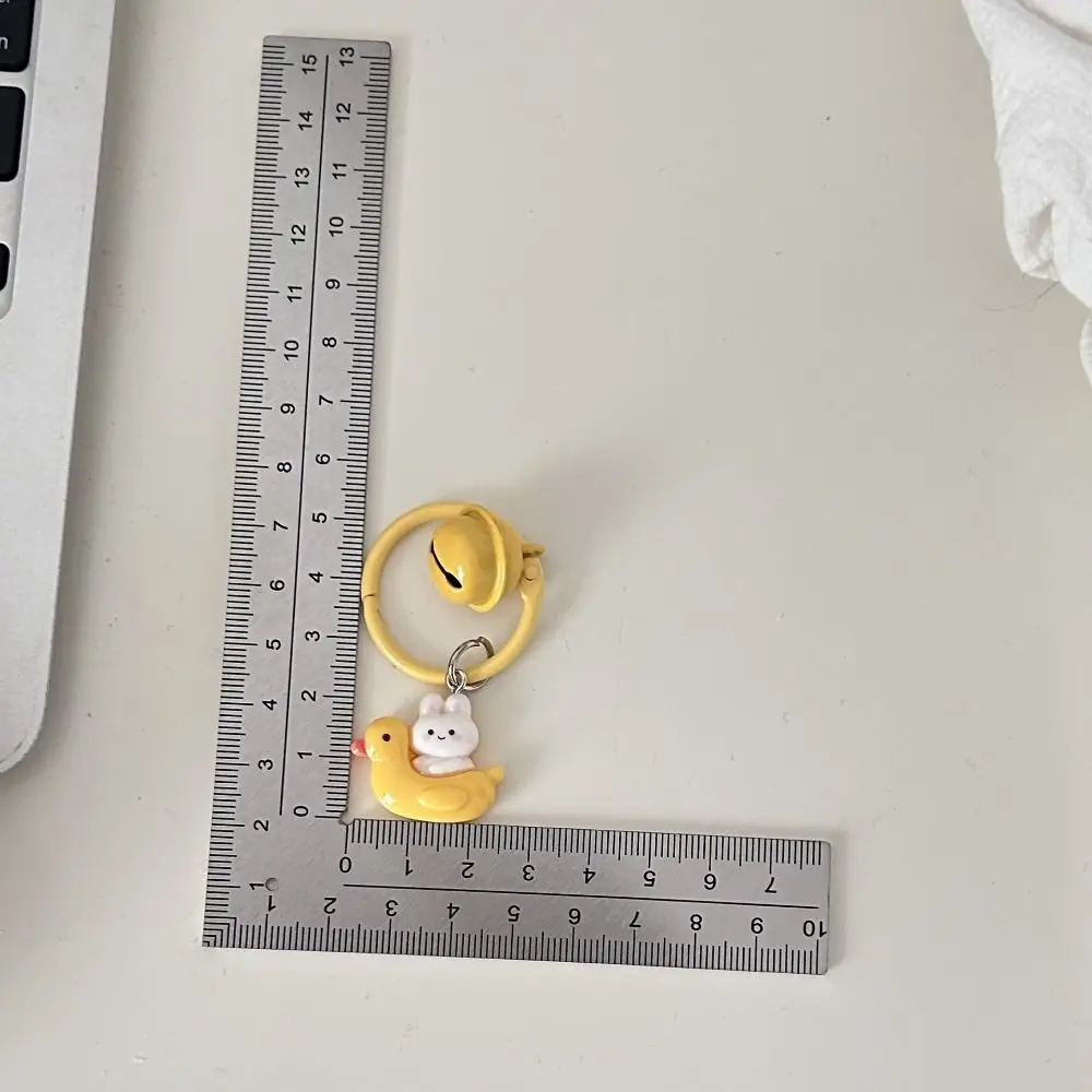 Car Key Accessories Cartoon Duck Rabbit Cute Keychain Bag Accessories with a Bell Cartoon Hangings Gift Ornament Bag Keyring