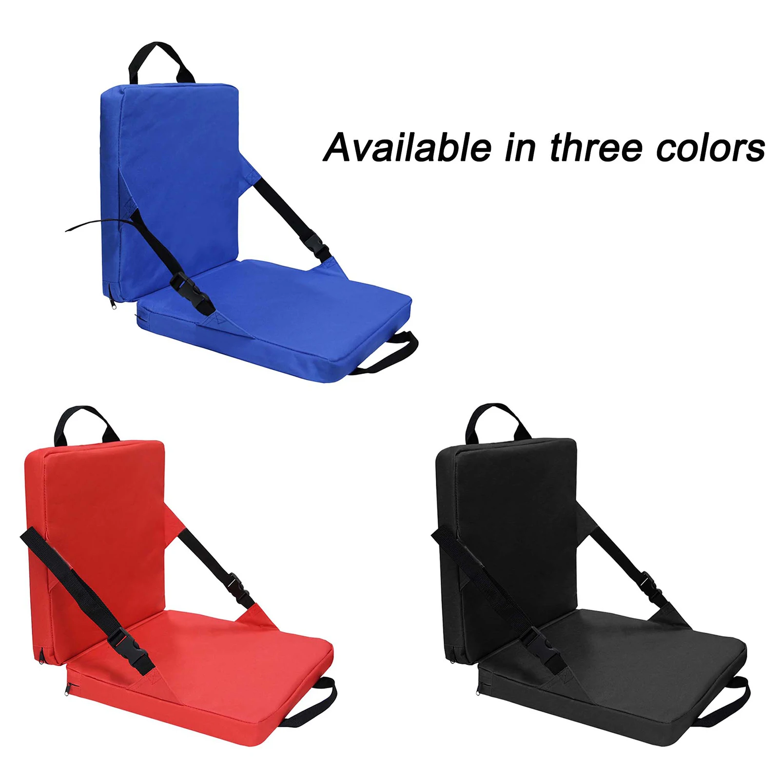 1Pcs Portable Outdoor Seat Cushion Padded With Backrest Sponge Adjustable Folding Chair Cushion For Camping Hiking Fishing Beach