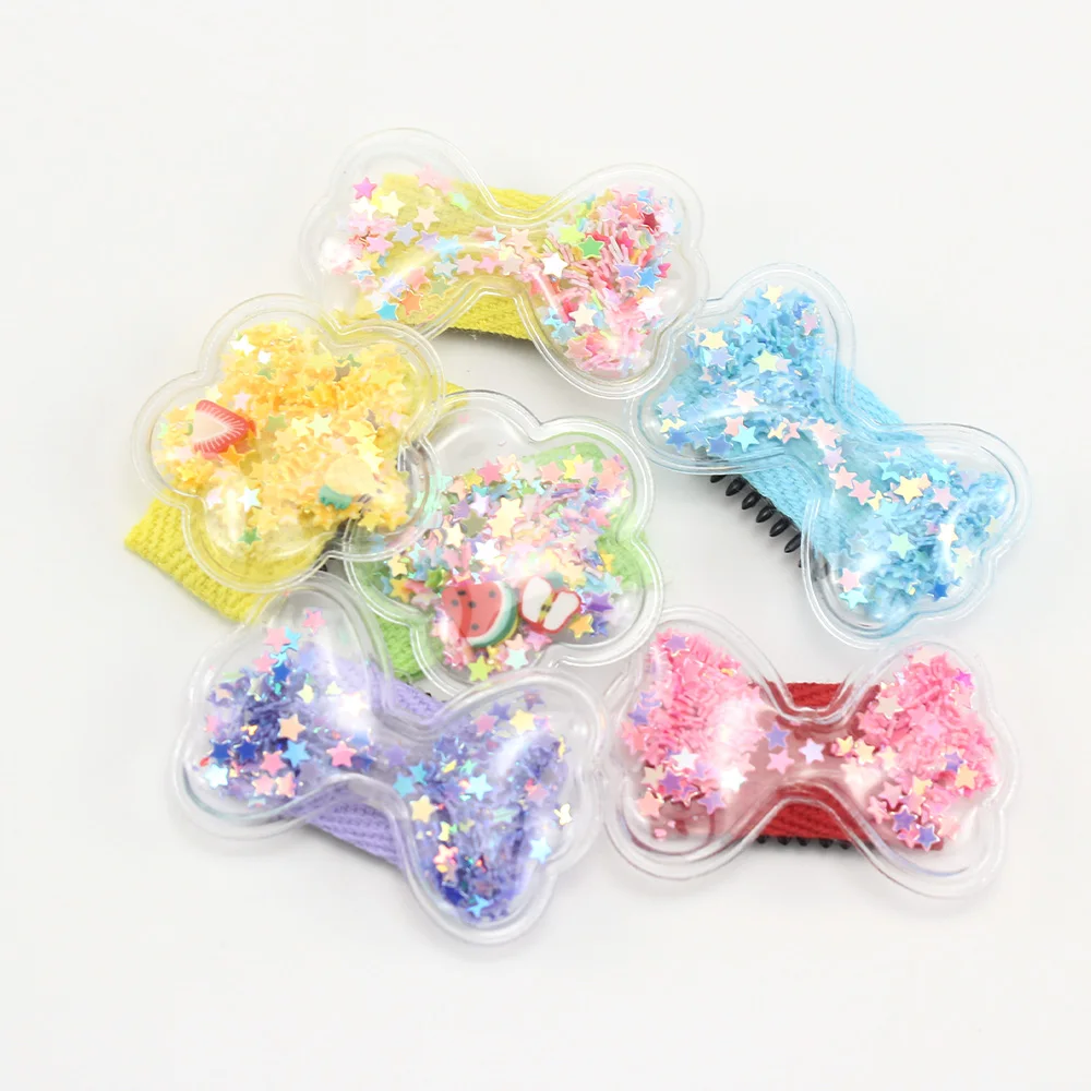 Pet Cute Fruit Style Hairpins Pet Dog Hair Clips Puppy Cat Yorkie Sequin Bow Pet Decor Barrette Hair Accessories For Small Dogs