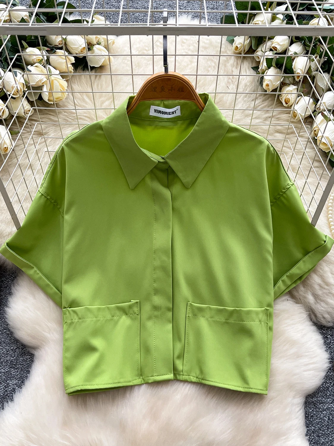 

Korean Sle Loose ort Sve irt Women's Summer New Casual Pants with ket Belly Button Exposure Top Breathable Polyes...