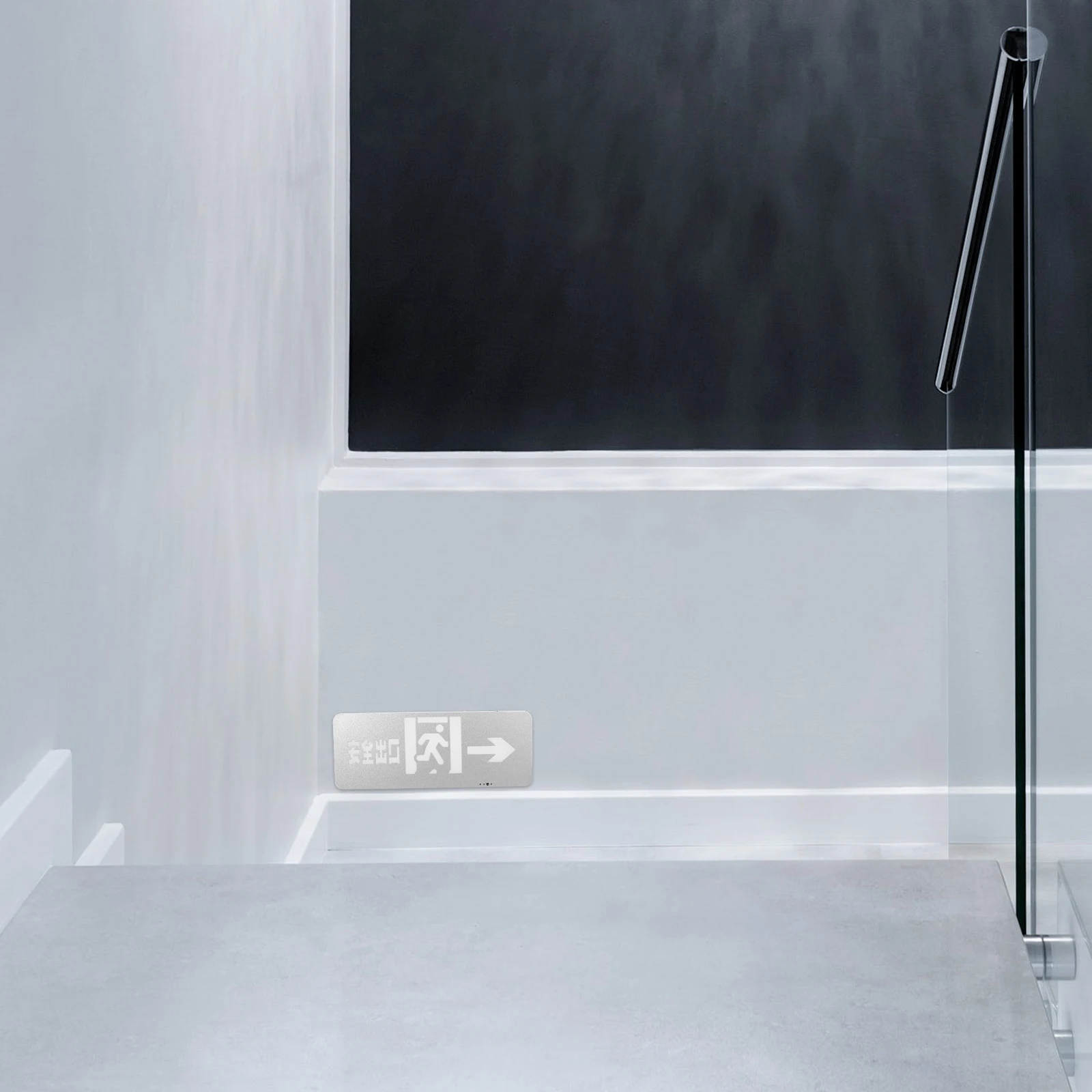 

Safe Exit Sign 24V LED Emergency Light Ultra Thin Stainless Steel Wall Mount Fire Evacuation Indicator Lamp Public Places