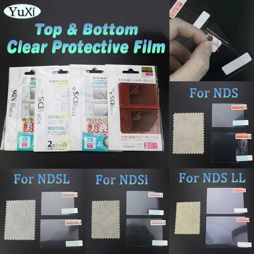 

1Set LCD Screen Protector Film For Nintend NDS DSi NDSi XL LL NDSL DS Lite Top Bottom Clear Protective Film With Packaging