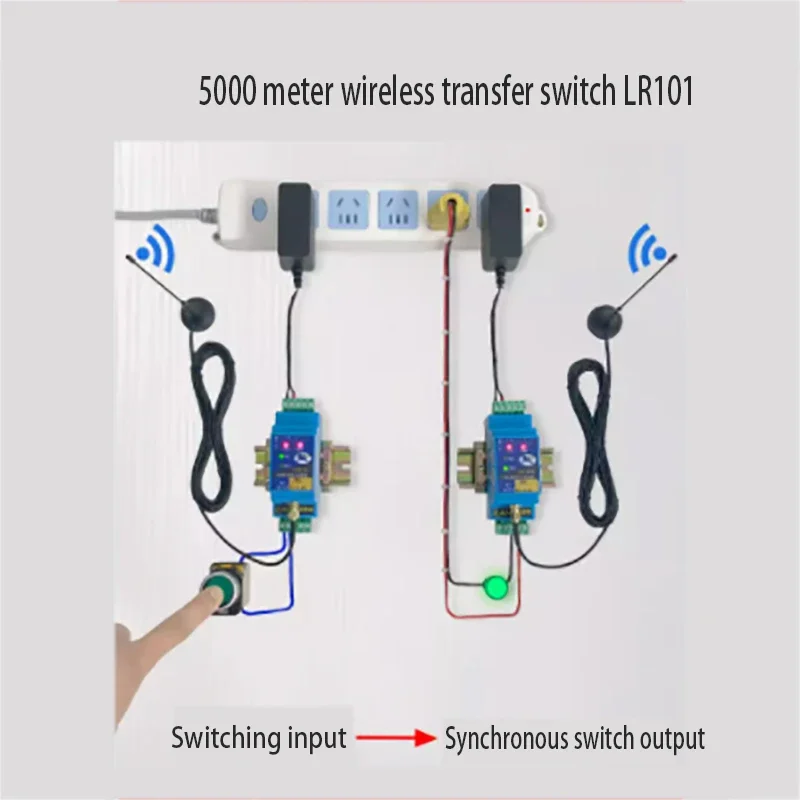 Wireless transmission module for switch quantity transmitter and receiver, remote water level controller, water pump relay
