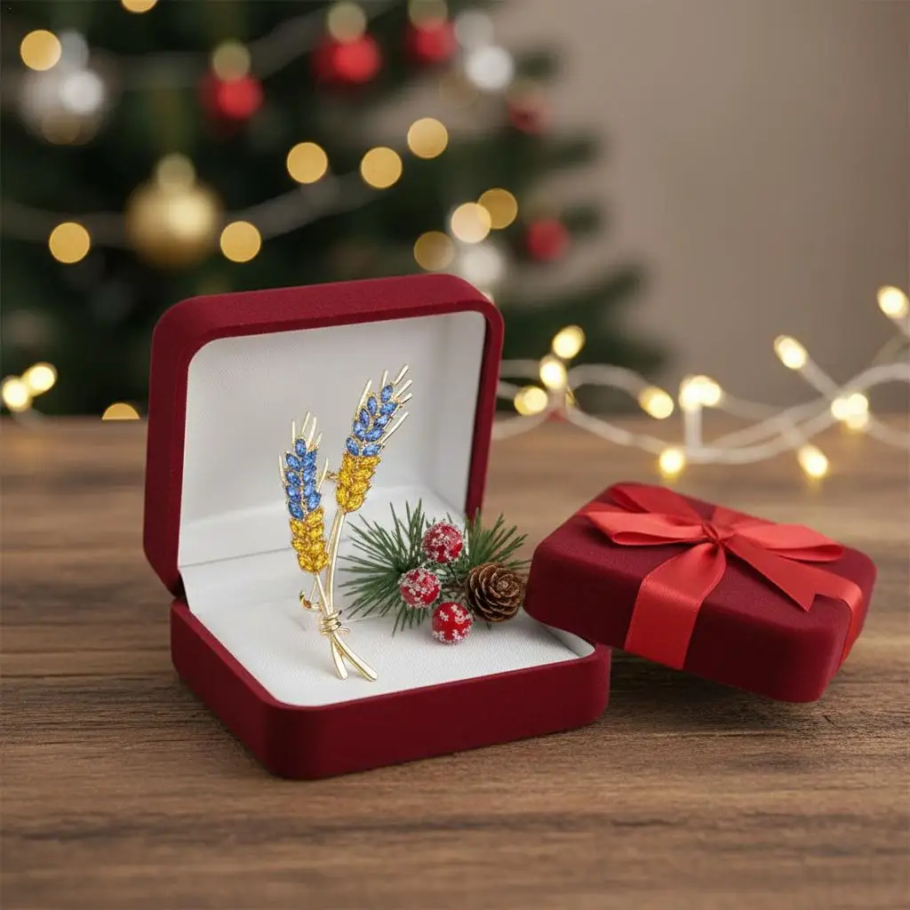 NEW Rhinestone Wheat Ear Brooches for Women Unisex Enamel Wheat Plant Pins Banquet Party Backpack Gifts Jewelry Accessories