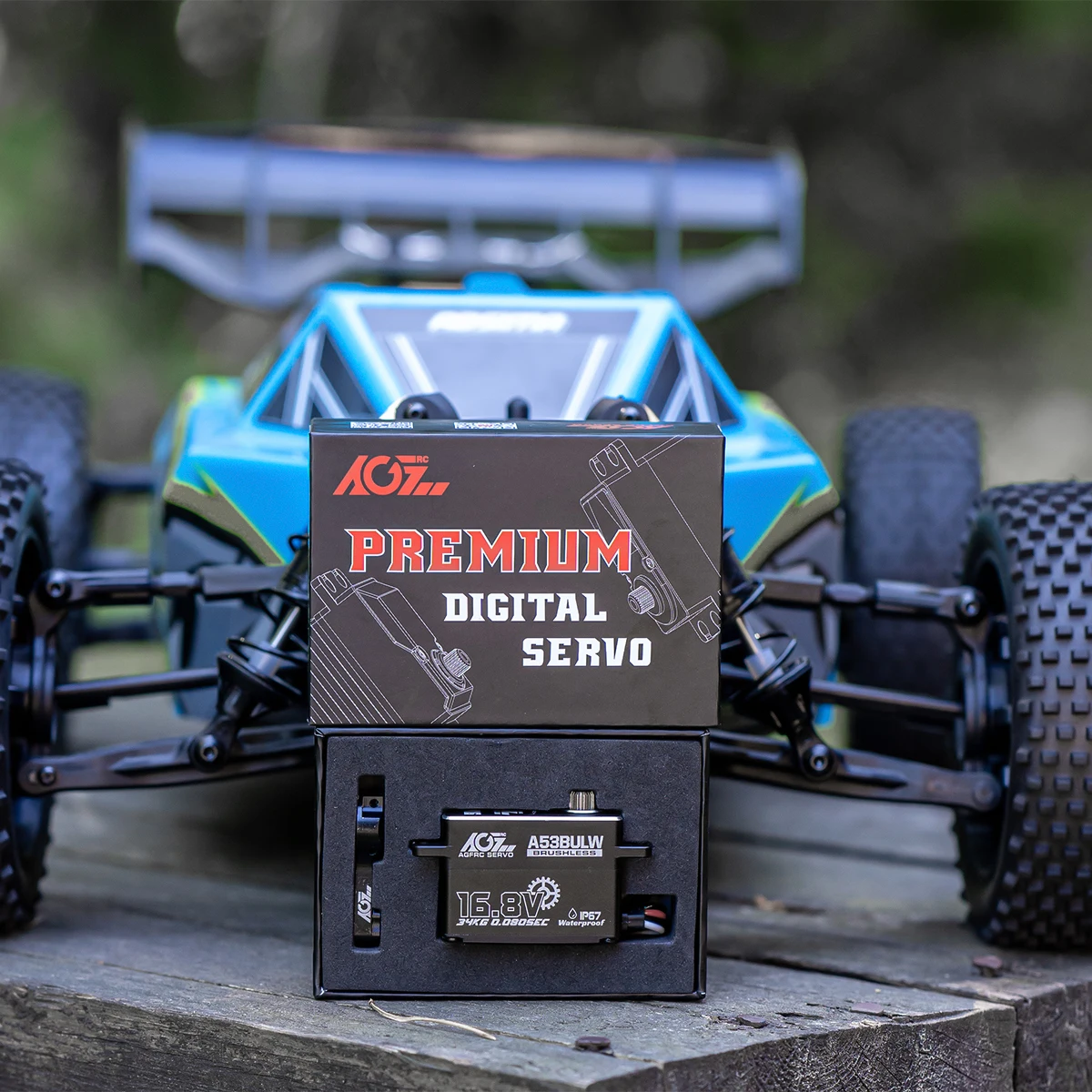 AGFRC Low Profile A53BULW 3S/4S 34KG High Torque Programmable Brushless Servo for 1/10 Scale RC Car Crawler Buggy Racing Boat