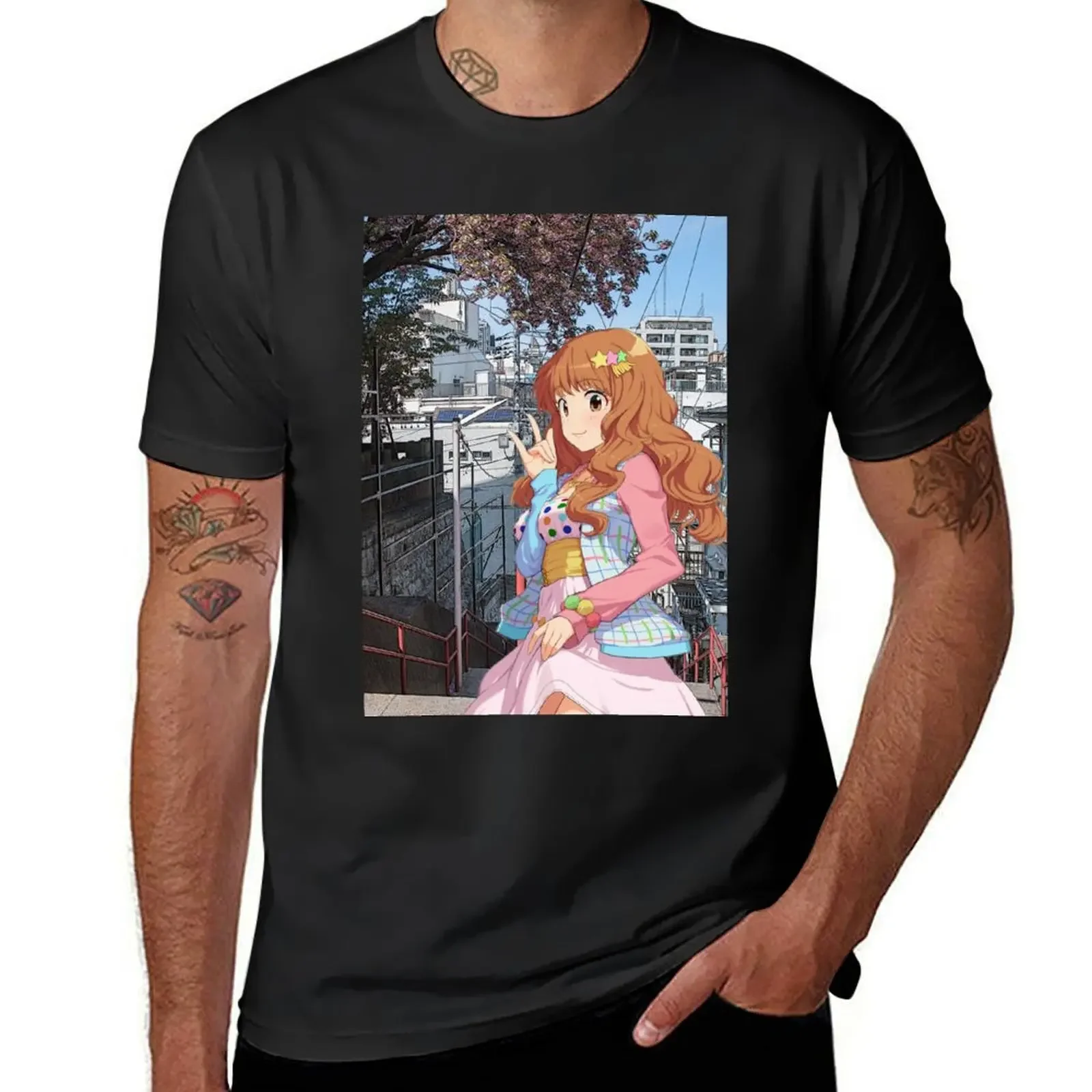 Moroboshi Kirari Walking Around in Tokyo T-Shirt anime stuff tees shirts men graphic