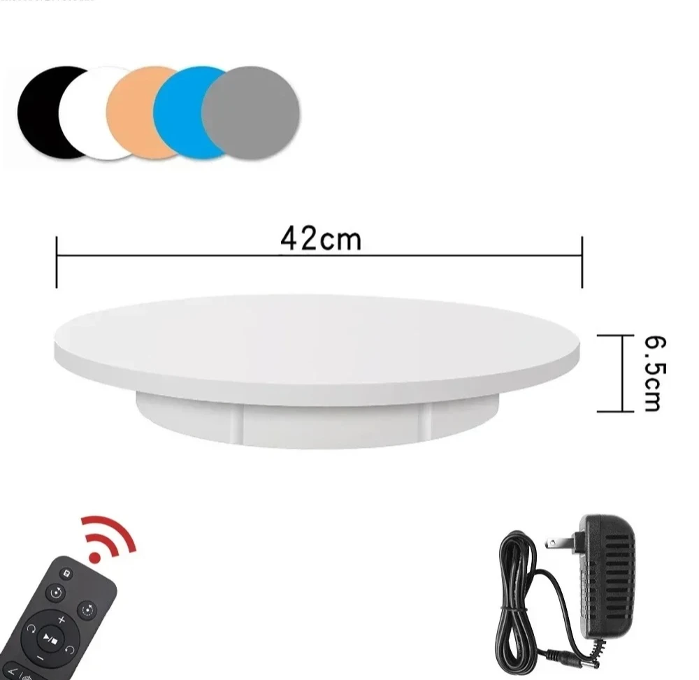42CM Electric Turntable 3D Scanning Photography Display Stand Rotating Table Remote Control Speed Direction Load-Bearing 100KG