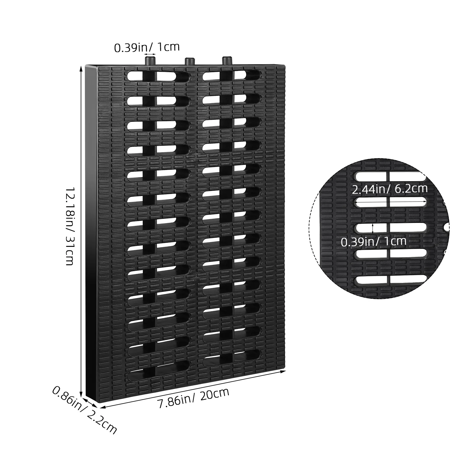 Rectangular Plastic Drain Grate Outdoor Trench Drainage Cover with Debris Prevention for Garage Kitchen Basement Area