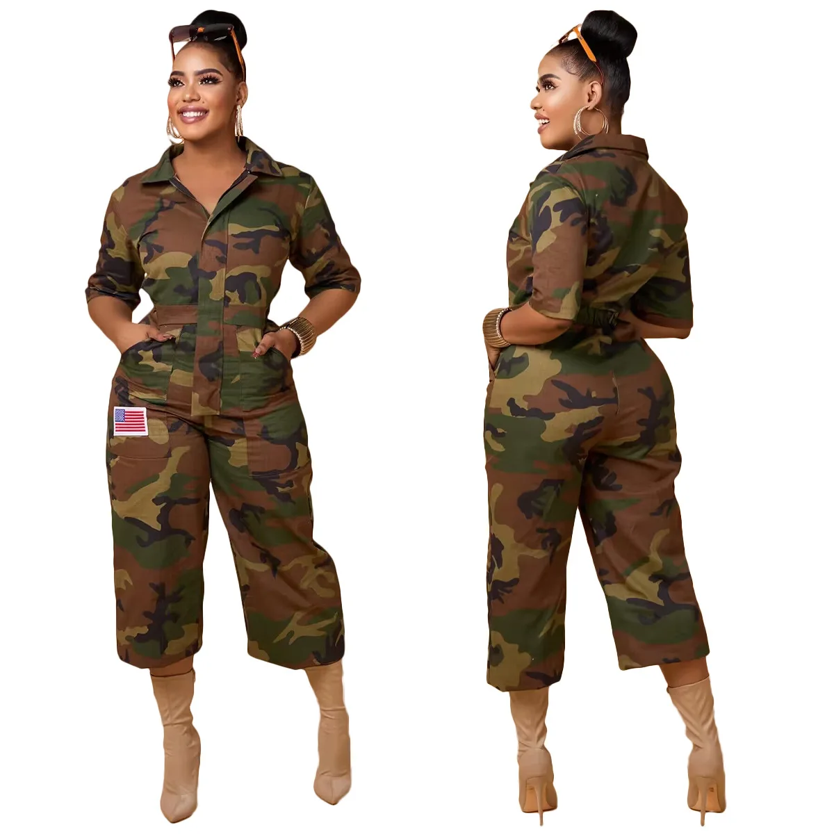 Camo Baggy Jumpsuits Camouflage Pants One Piece Y2K Streetwear Denim Jean Jumpsuit 2023 Fashion Winter Cargo Loose Jumpsuits