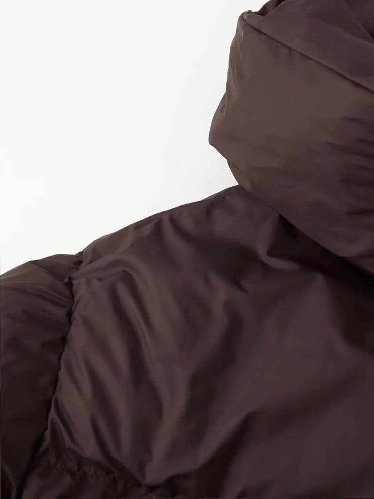 European and American style winter new women's fashion versatile loose hooded short coat with detachable scarf