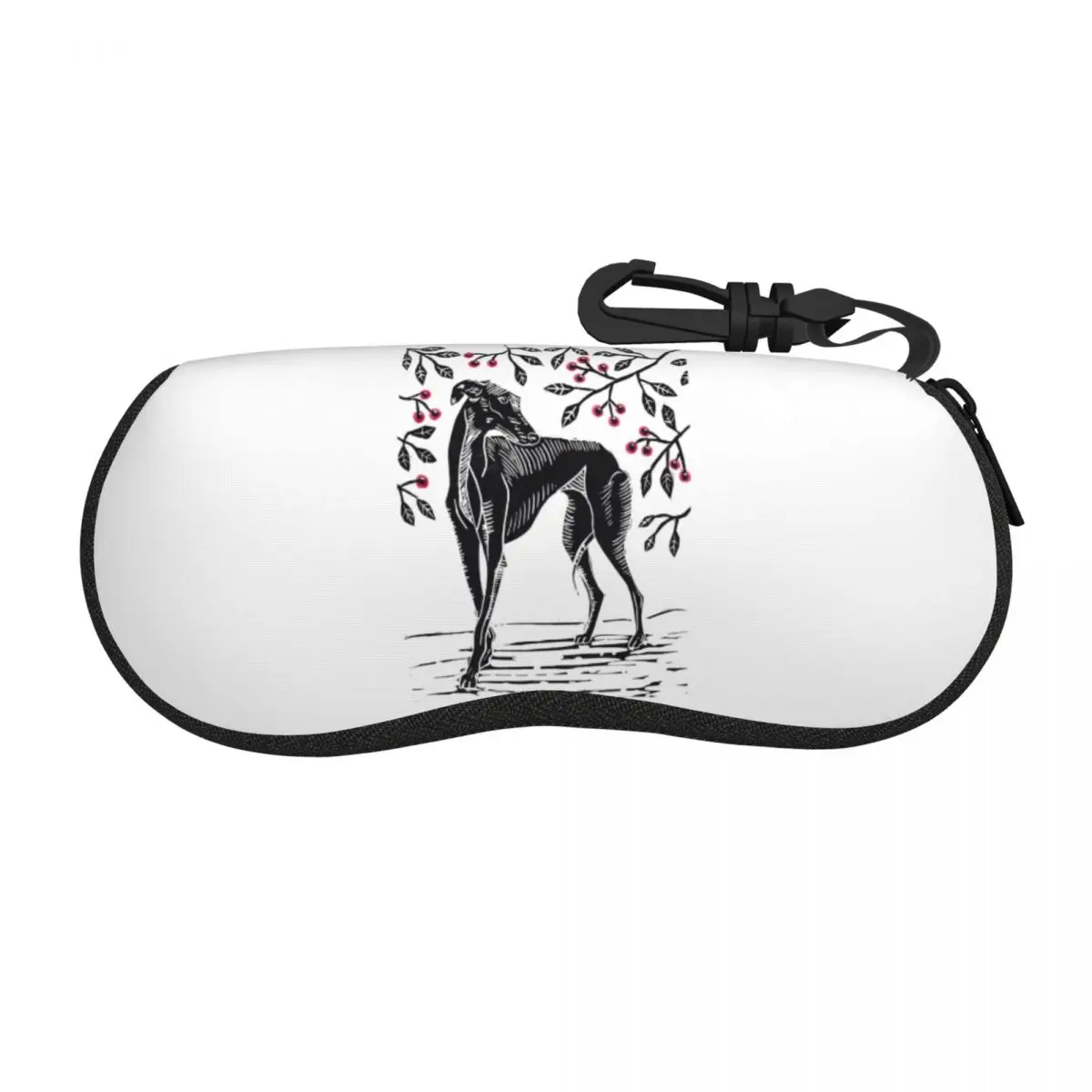 Custom Beneath The Cherry Tree Funny Greyhound Dog Glasses Case Cool Lurcher Whippet Shell Eyeglasses Case Sunglasses Box