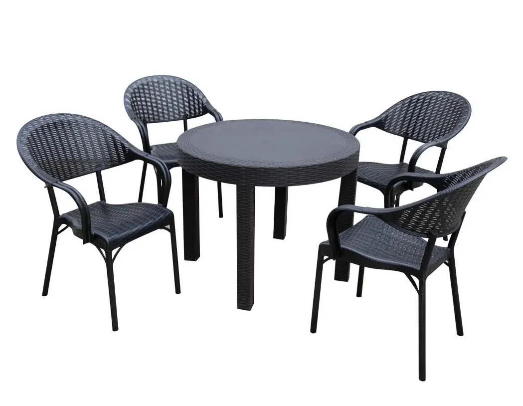 

Modern Design PP Patio Dining Table Set Outdoor Plastic Dining Set for Villa and Bedroom