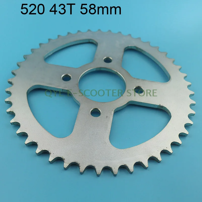 43T tooth 520 58mm Aluminum Racing Motorcycle parts Chain Rear Sprocket For Go-kart ATV Bike