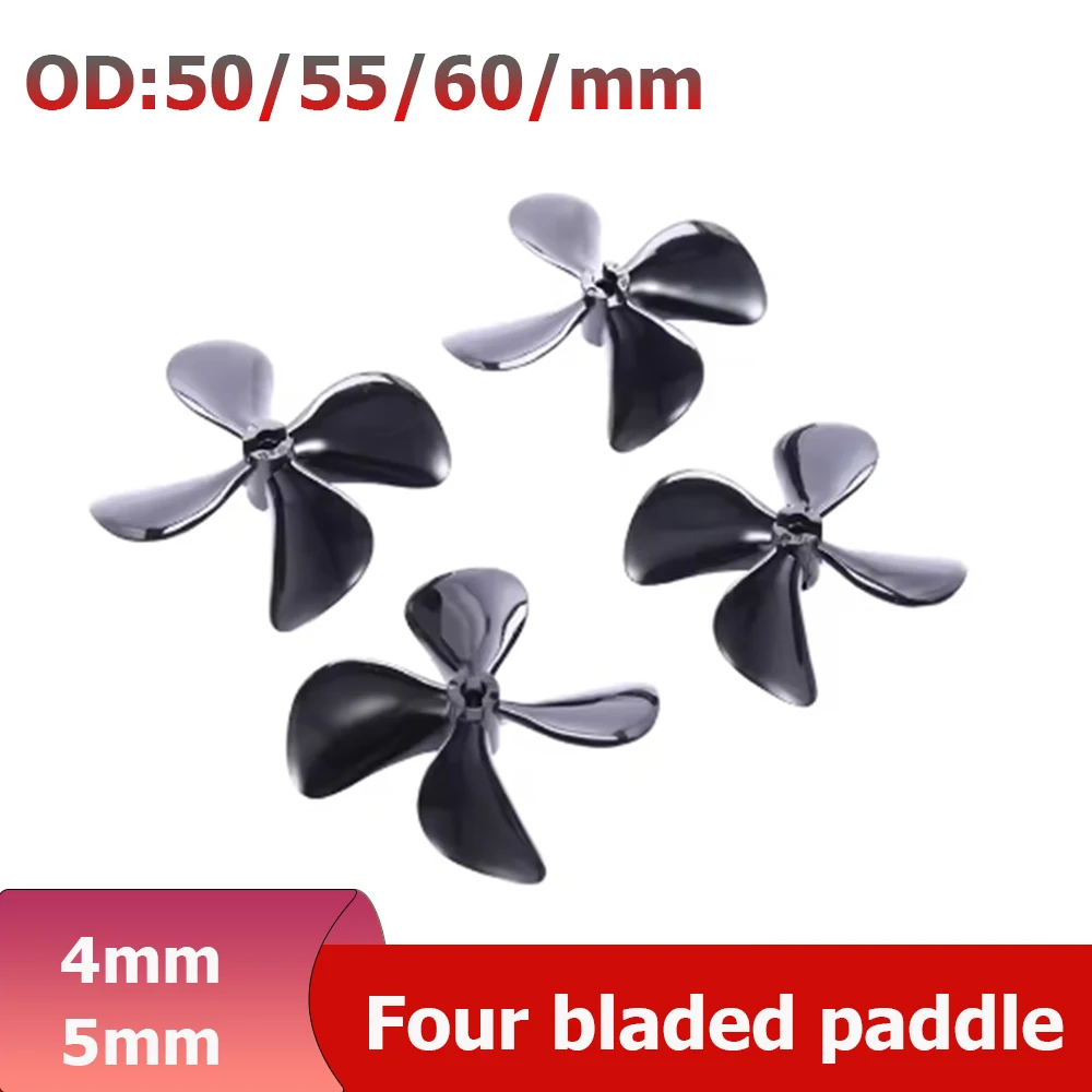 1Pcs4mm/5mm Web Boat Trawl Boat Four Bladed Propeller Forward/Reverse Boat Propeller High-Strength Screw OD50/55/60/mm PC Propel