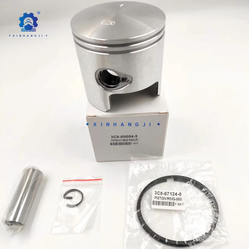 3C8-00004-3 Piston Kit (0.5Mm O/s) For TOHATSU Outboard 40HP 50HP M40D M50D Mercury Mariner 3Cyl 779-96152 +0.5mm