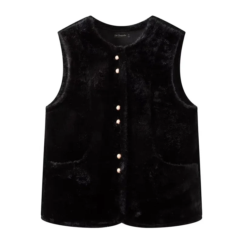Explosions Mink Velvet Fur Vest Jacket Women's2025Autumn Winter Fashion New Sleeveless Coat Ladies Temperament Waistcoat Outwear