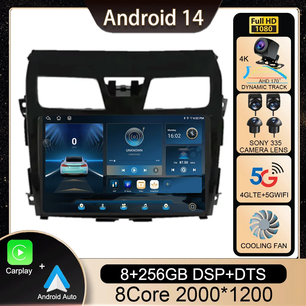 

Android 14 Quad Core Car Navi Stereo Player For Nissan Teana Altima 2013 2014 2015 GPS Radio Multimedia Mic DSP 4G Wifi 2 Din