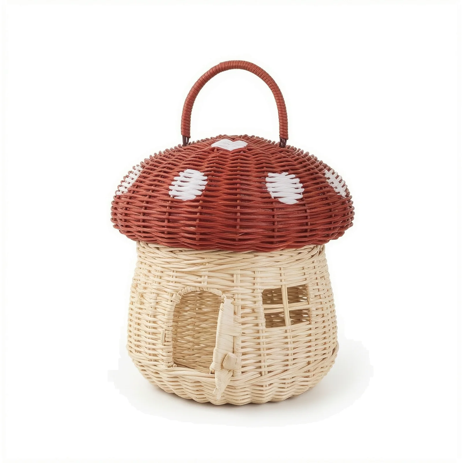 Mushroom Shelf Wicker Decor Cute Mushroom Basket Shopping Parties Camping And Dating Which Suitable