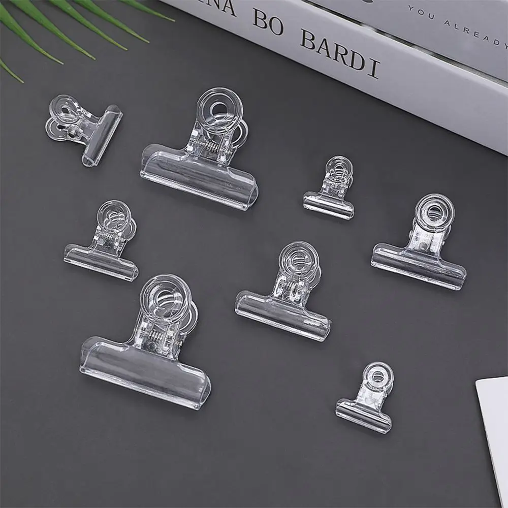 

Acrylic Transparent Office Supplies Dovetail Clamp Food Storage Clip Long Tail Clip Memo Folder