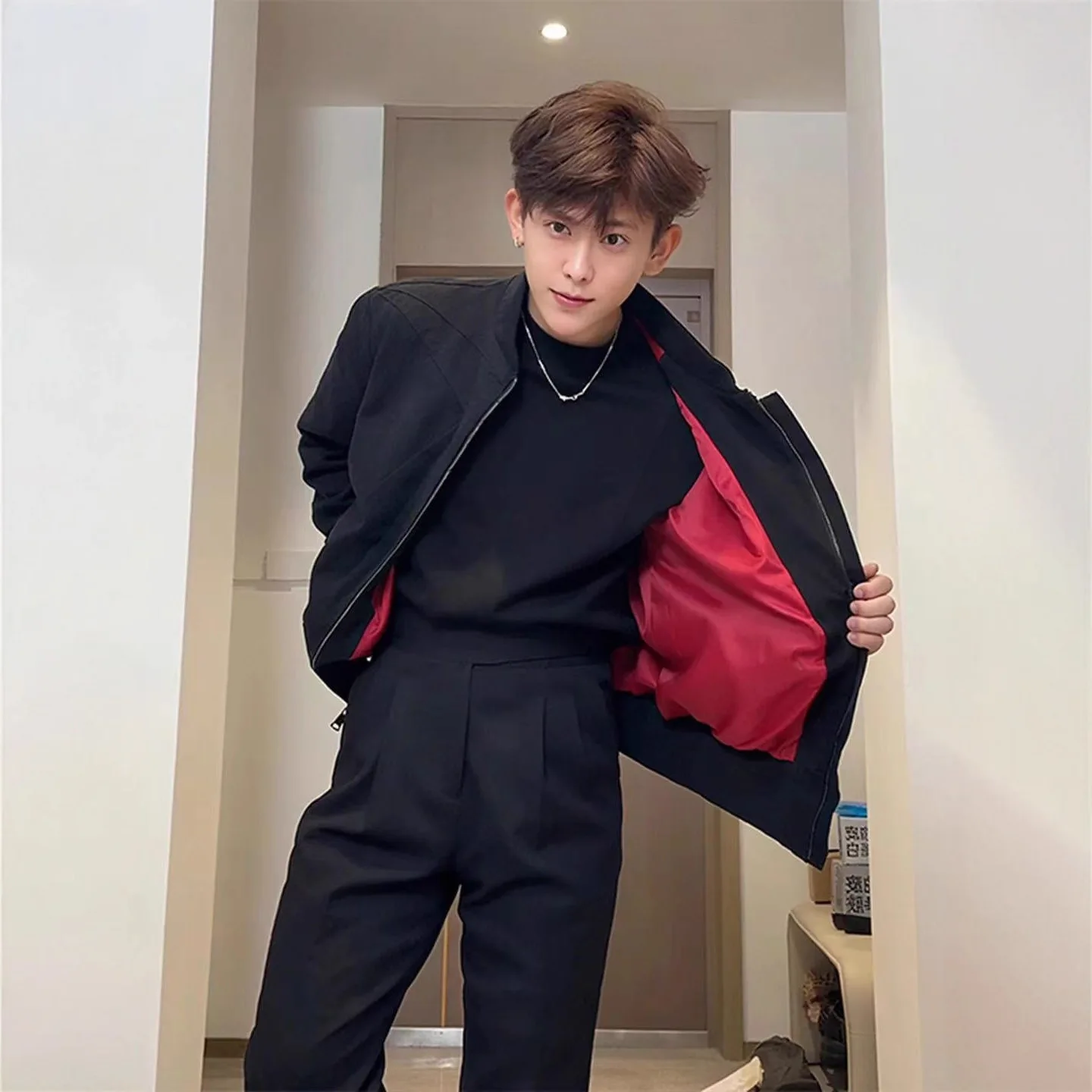 

Retro Vintage Men's Jaet Cool Sli Heavyweight Baseball Collar Coat Autumn New Sle Loose Fit Cotton Blend Youth Outerwear