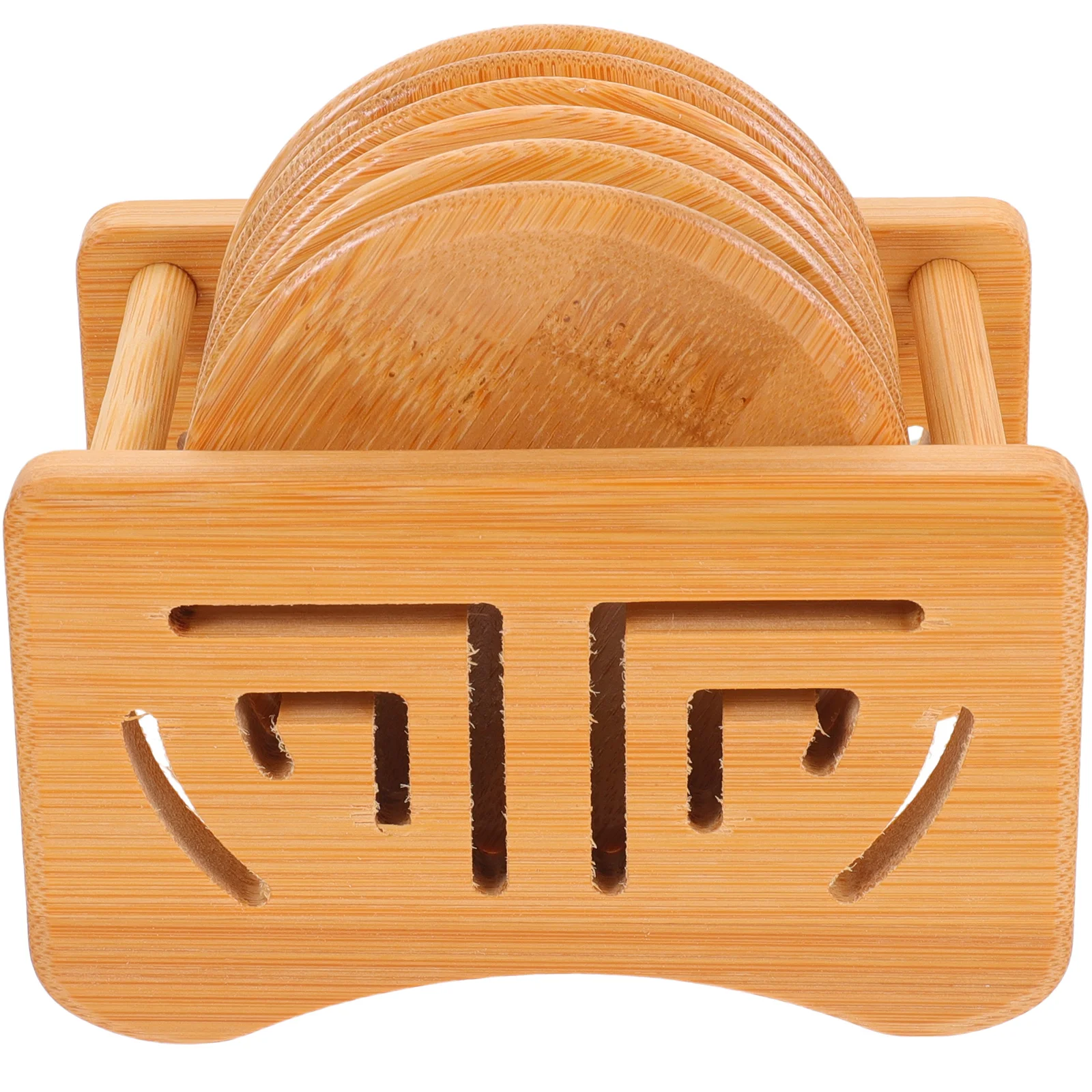 

Round Cup Holder Bamboo Tea Mat Coaster Tripod Teacup Pads Heat Insulation Insulated