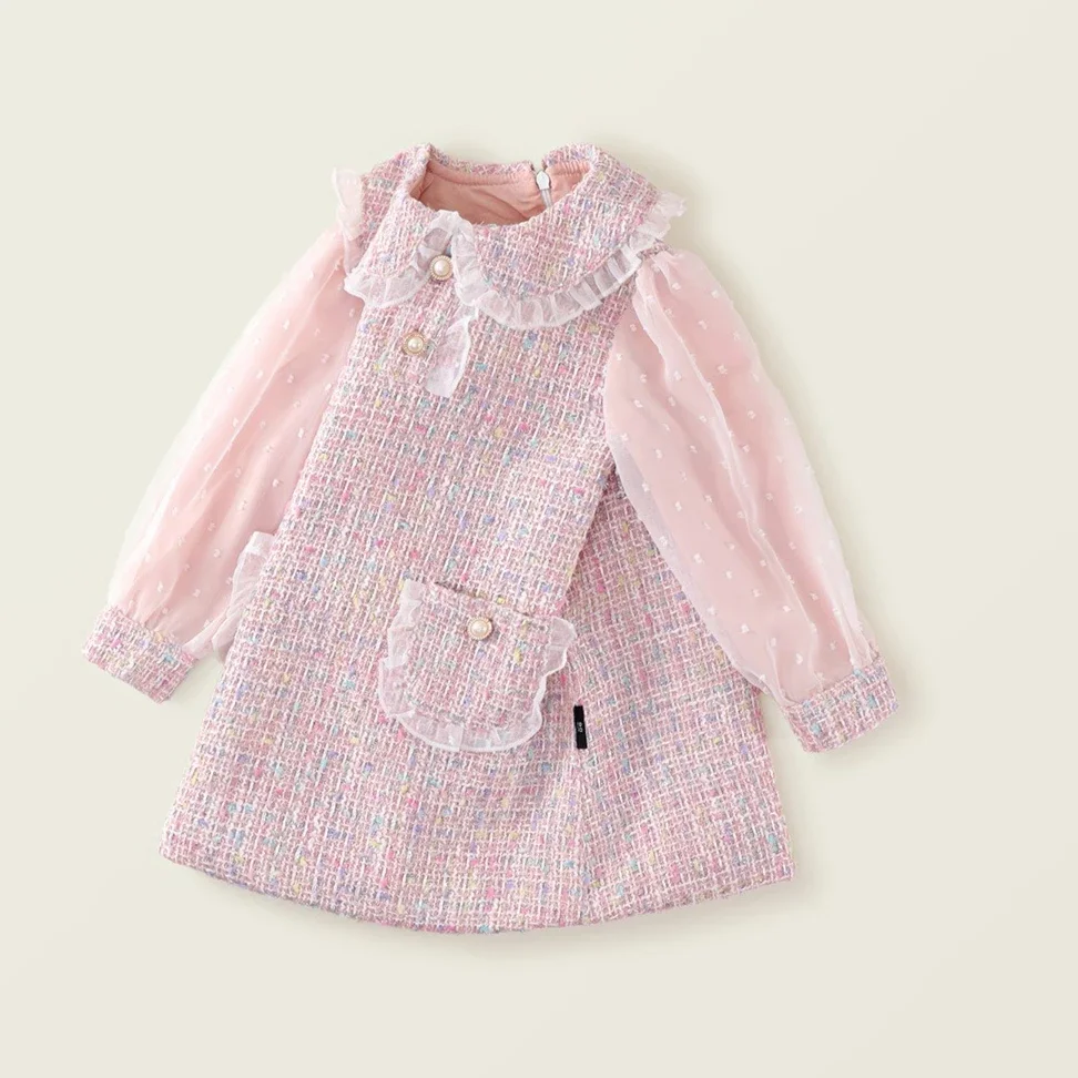 Girls Skirt 2026 Spring And Autumn New Childrens Clothing Girls Baby Fashion Temperament Light Luxury Fake Two Lace Skirt