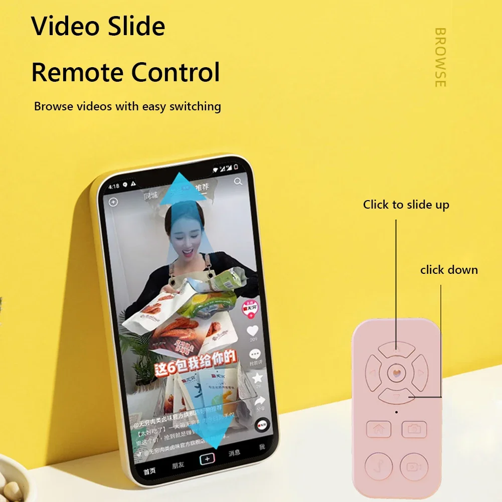 Wireless Bluetooth Mobile Selfie Lazy Instant Music Video Remote Control Mobile Phone Bluetooth Controller For Xiaomi iPhone