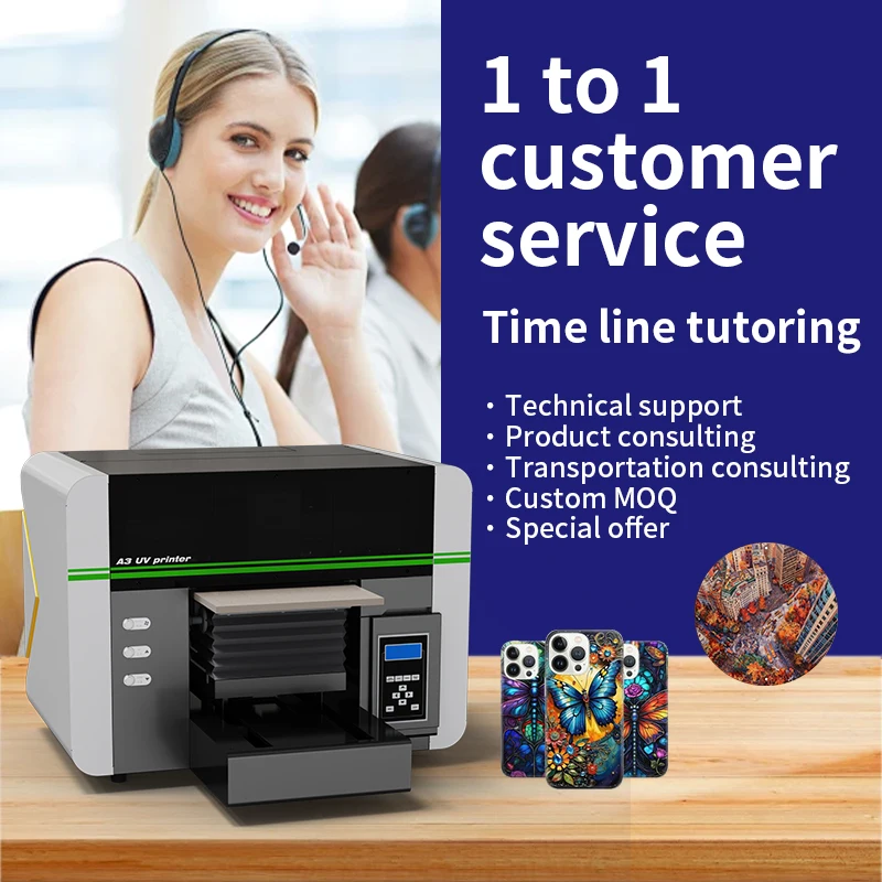 UV Printer Dtf Small Business Printing Machine For A3 A4 Flat Phone Case Label Thermos Cup Bottle Badge Medal Inkjet Printer
