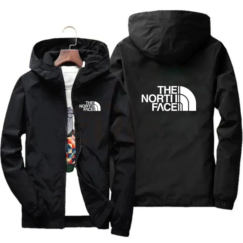 

2025 Men's fashion jacket, plus-size S-7XL hooded jacket with windproof zipper, Spring and Autumn casual outdoor sweatshirt