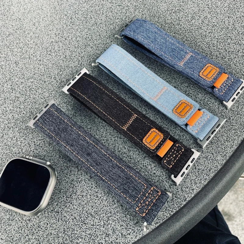 

Ремешок нейлоновый для Apple Watch Band Ultra 2 49 мм 45 мм 41 мм, мягкий спортивный браслет для iWatch Series 9 8 7 6 5 4 3 SE 40 мм