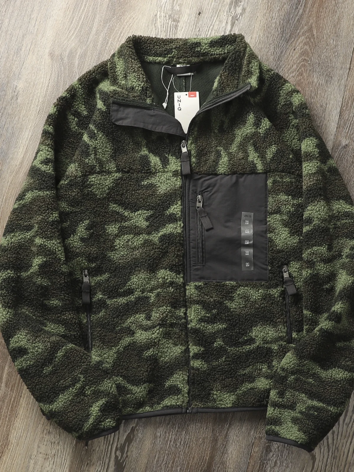 

Thiened Teddy Fce Jaet Autumn Winter Men's Casual Stand Collar Loose Fit Zipper Closure Faion Urban Sle Coat