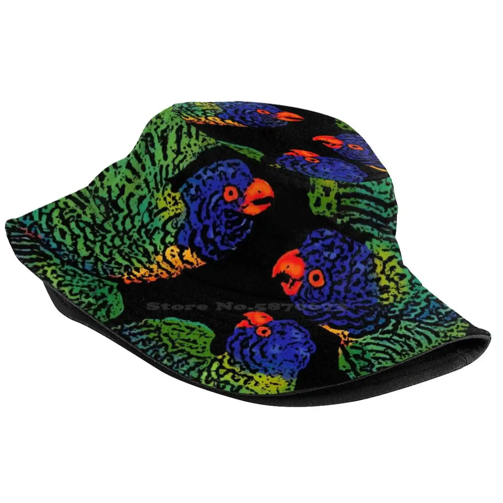 Pandemonium Sun Cap Fisherman Hat Bucket Hats Rainbow Lorikeets