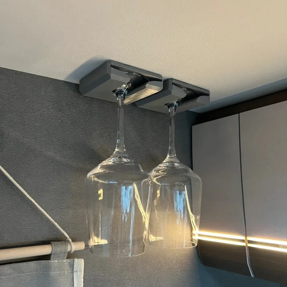 RV Motorhome Camper Van Hanging Anti Shake Wine Glass Holder Car Storage Organizer Cup Rack Travel Drinks Holder Installation