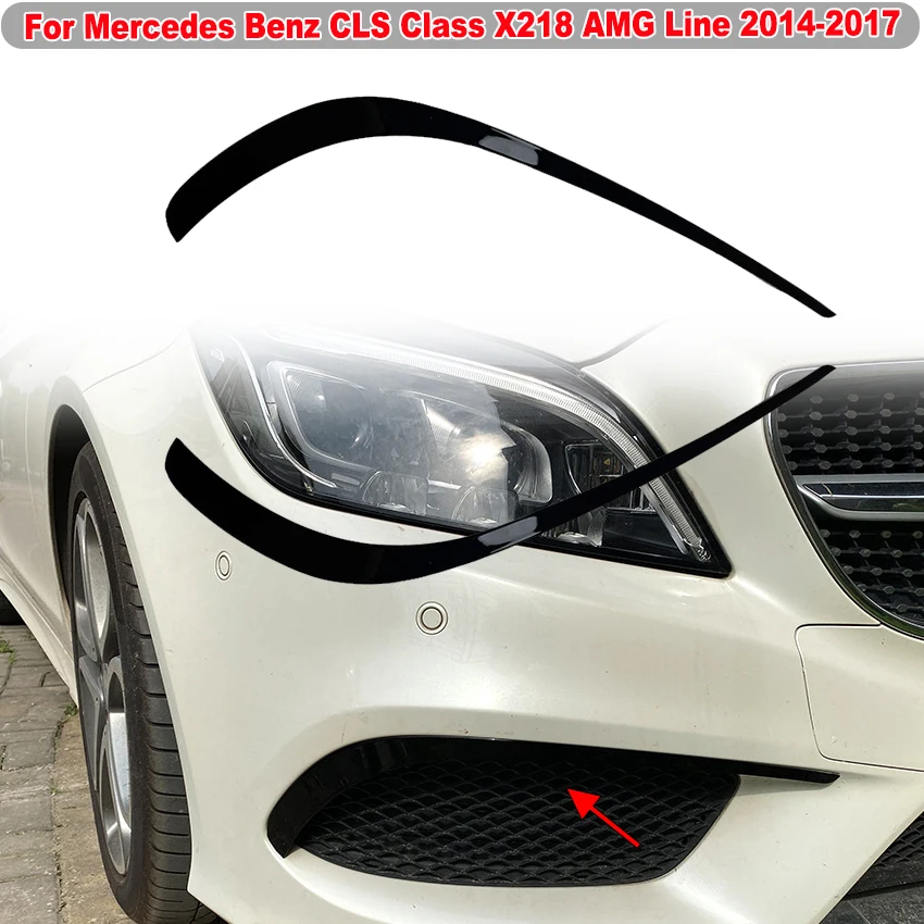 

C218 Front Bumper Canard Apron Trim Sticker Splitter Spoiler For Mercedes Benz CLS Class X218 AMG Line 2014-2017 Car Accessories