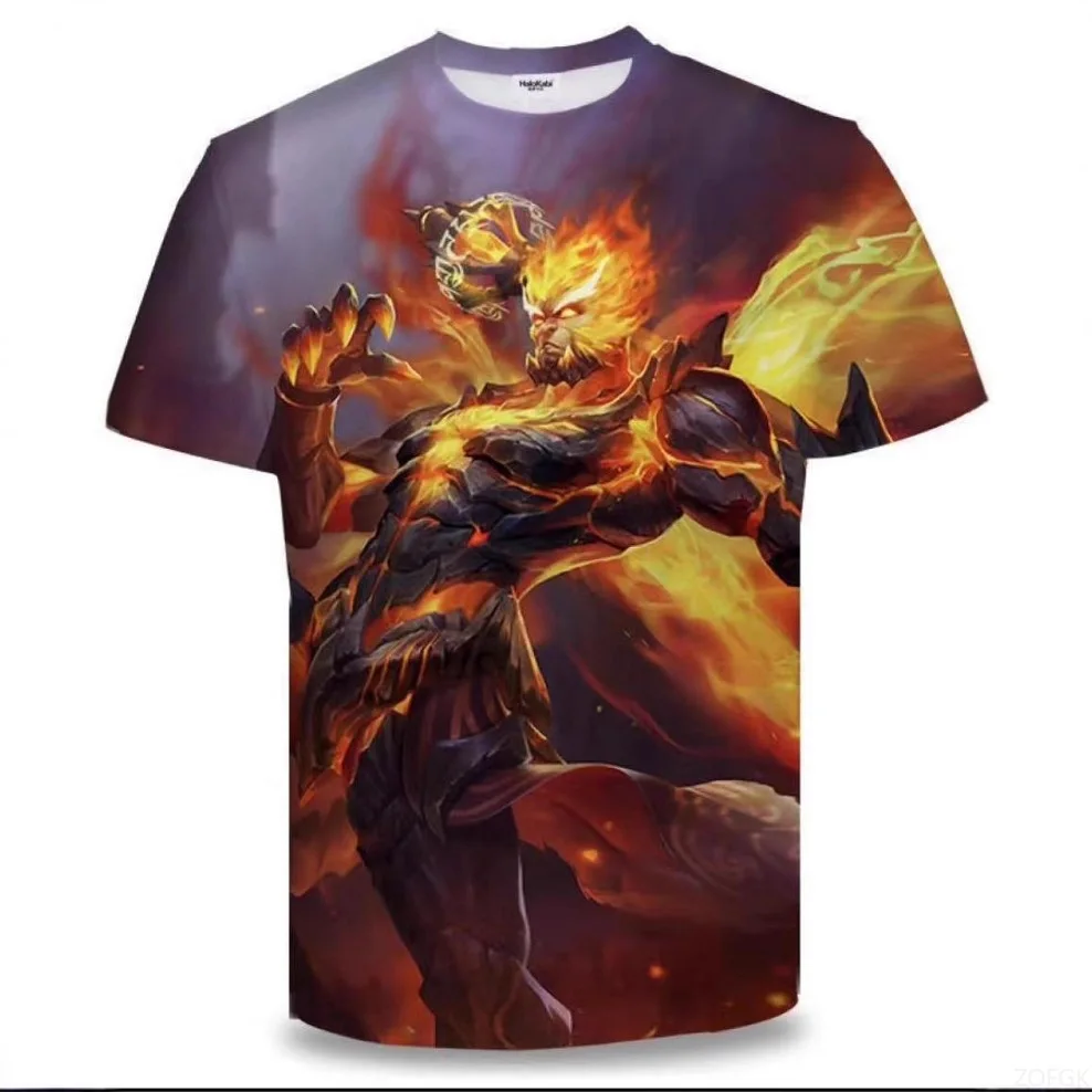 King of Glory Game T-shirt stampata digitale 3D T-shirt da uomo a maniche corte primavera/estate Top T-shirt stampata con cartoni animati anime