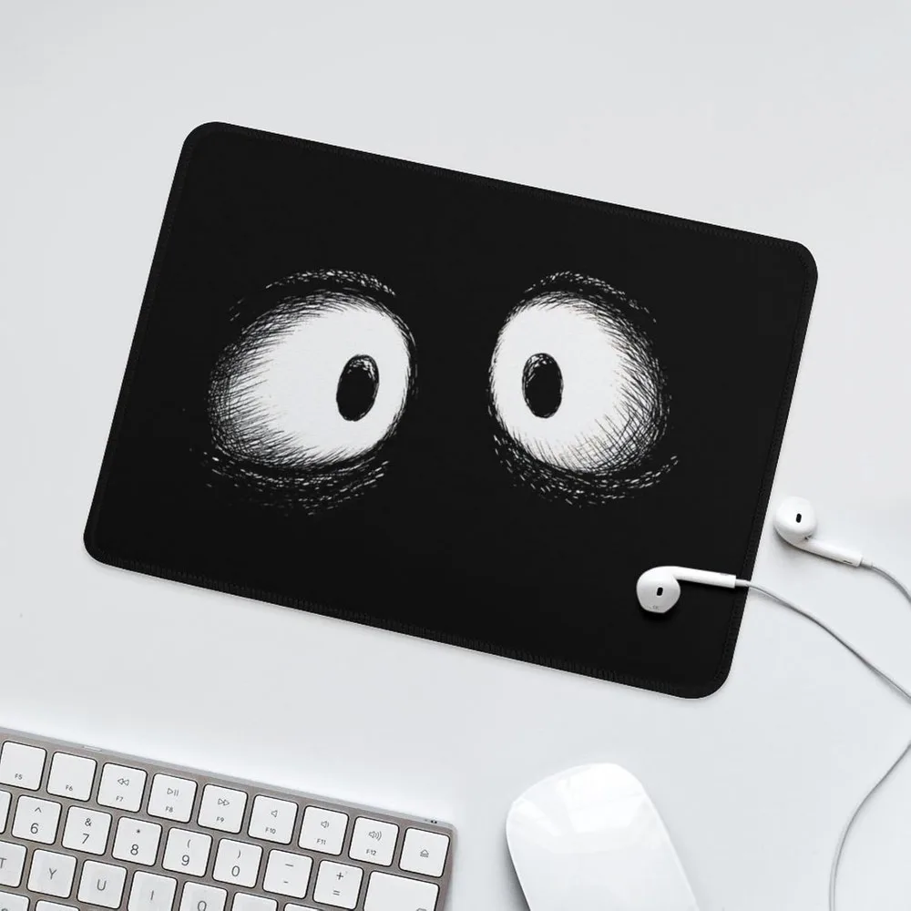 Mouse Pad com design de olhos de desenho animado – acessório de mesa ergonômico para uso em pequenos escritórios e laptop com base antiderrapante