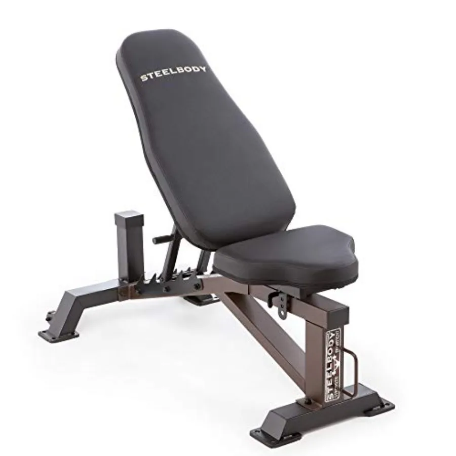 

Deluxe Utility Weight Bench for Home Gym Weightlifting and Strength Training in Black with Durable Steel Frame and Adjustable D