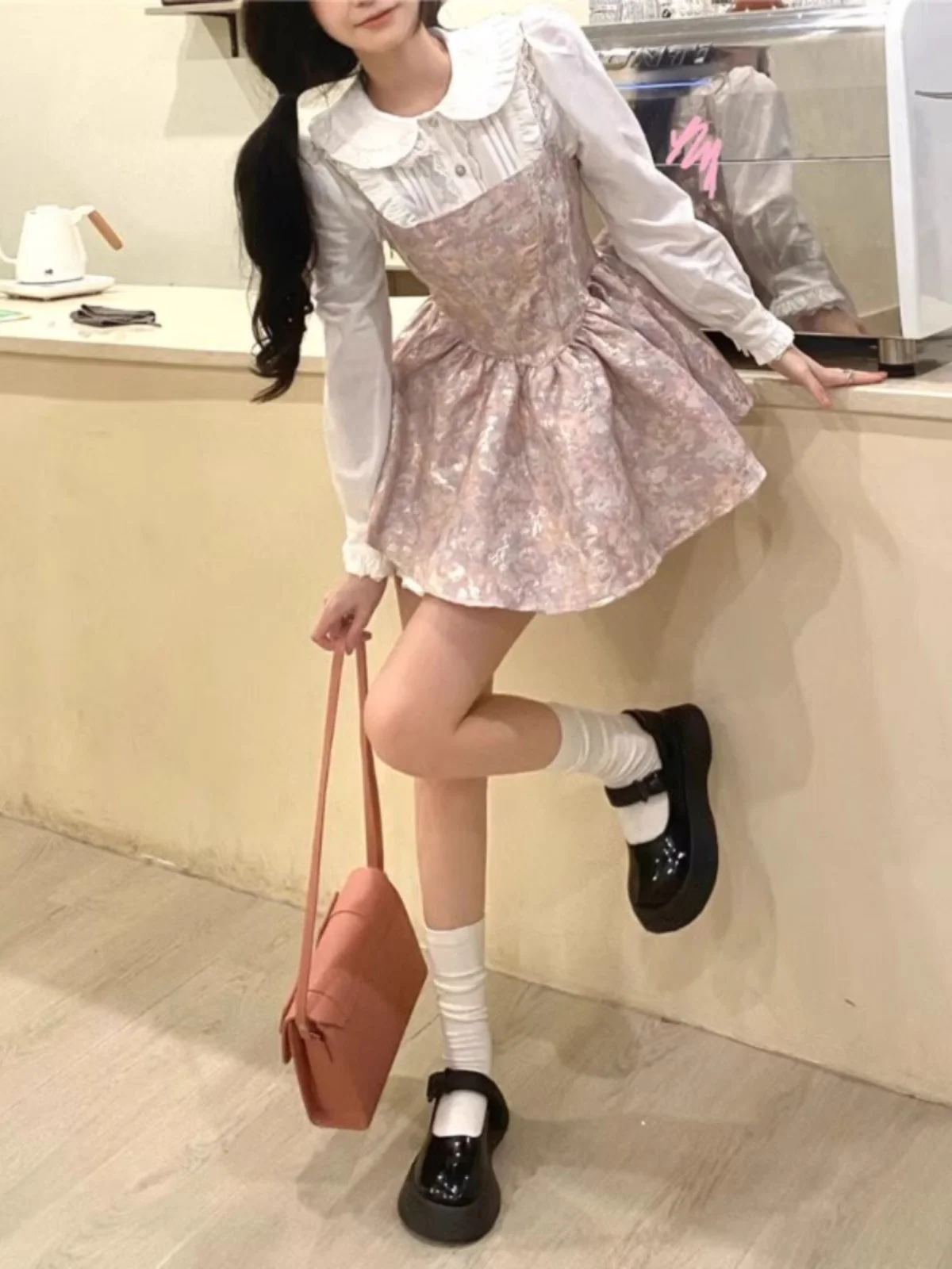 Frühling Neue Faion irt Dr Princ Sle Zwei-Stück Set Taille-Cinching Abnehmen High-End-Gefühl Esca Princ