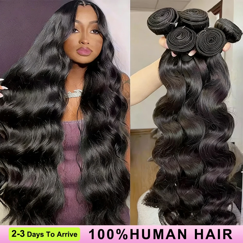 Extensiones de cabello humano ondulado 16A 30 40 pulgadas extensiones de cabello humano 100% extensiones de cabello crudo brasileño Remy onda de agua Natural 3 4 piezas