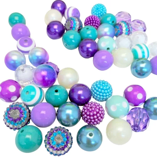 

Набор смешанных бусин своими руками - серия цвета русалки | Синие и фиолетовые свободные бусины в случайном стиле для поделок ручной работы | 50шт/уп