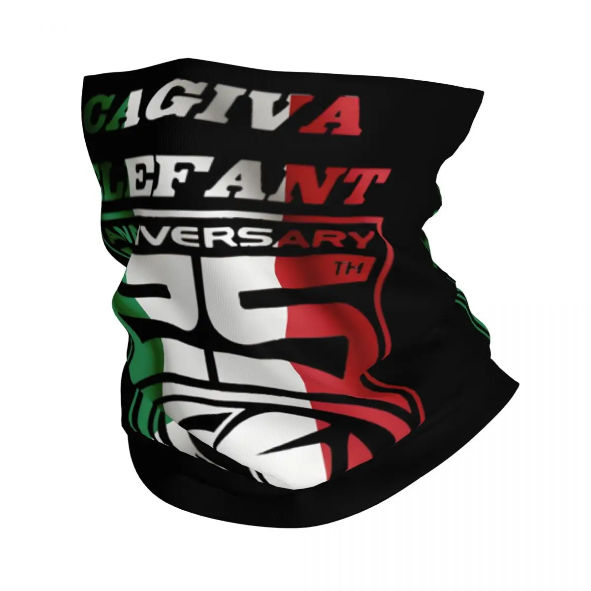 Elefant 25Year Anniversary Italian Flag Bandana Neck Gaiter Motorcycle Club Cagiva Moto Wrap Scarf Cycling Scarf Hiking Unisex