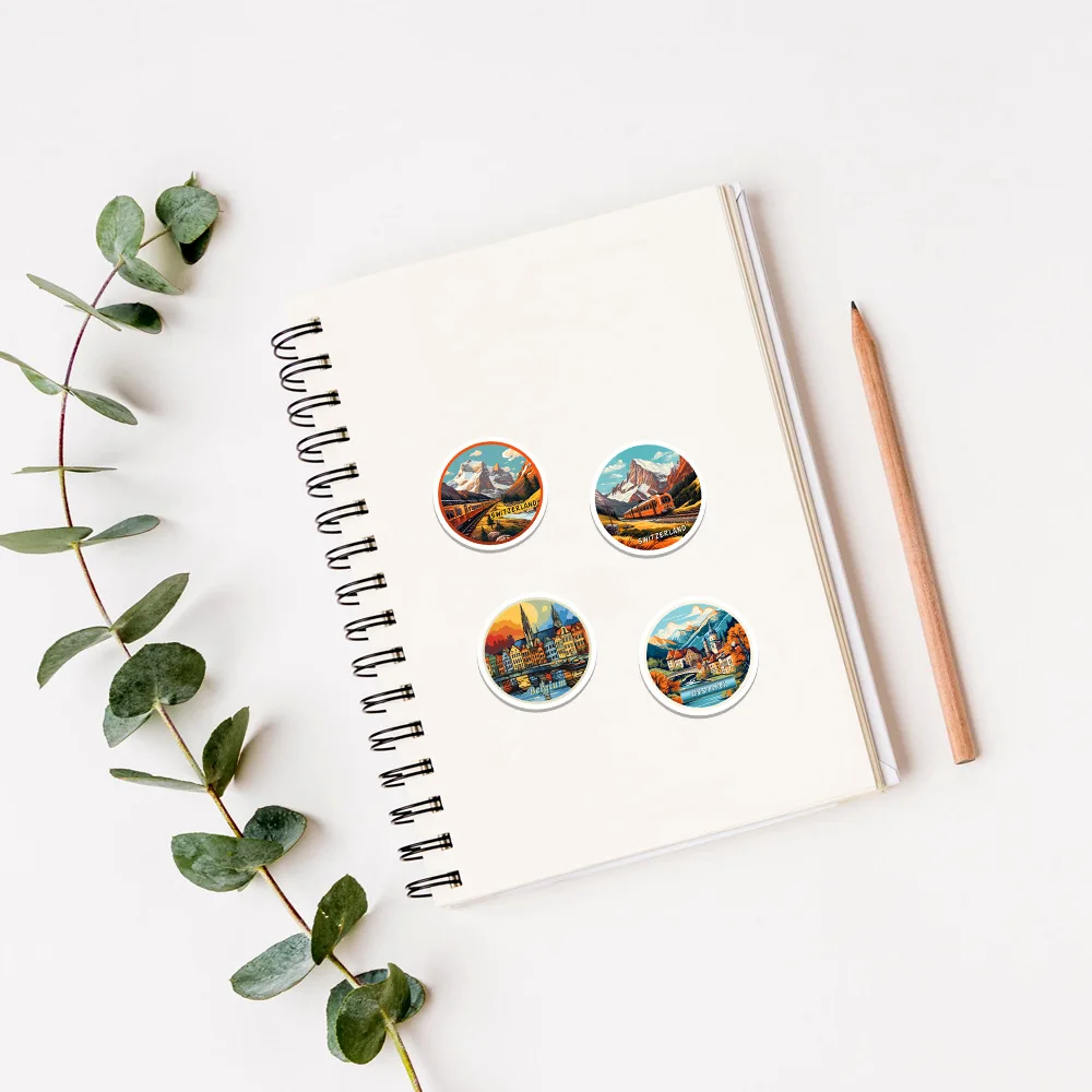 

10/30/50PCS Nordic Landmark Cartoon Personality Creative Stickers Funny Doodle DIY Refrigerator Scrapbook Guitar Stickers Toys