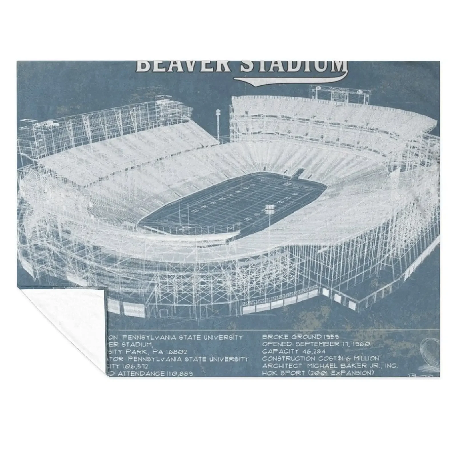 

Beaver Stadium Throw Blanket Luxury Decoratives Large sofa bed Blankets