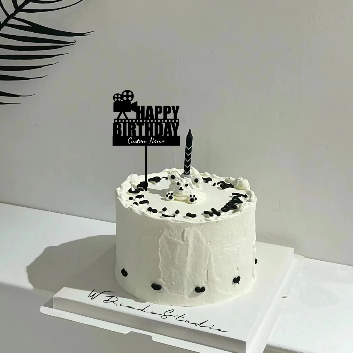 1PC Cartoon Pixel-style birthday wishes Customized Text Cake Stand Cake Ornaments Cake Supplies Gift for Bride Groom