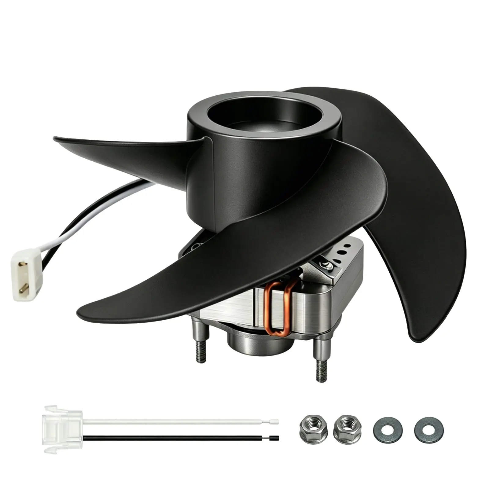 BCD-0388 Bathroom Exhaust Fan Motor, 60 CFM Quiet 1.0 Sones | Replacement motor & blade combo for mobile home/RV. Fits V2262-50, V2244-50, V2245-50. Quiet 1.0 sones, 60 CFM. Easy install.