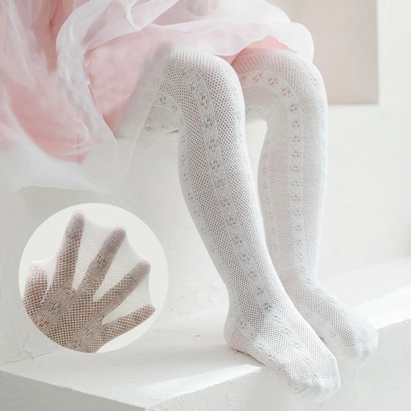 

Children Pantyhose Summer Thin Mesh Breathable Casual Fashion Princess Girl Baby Tights Bow Kids Girls White Dance Pantyhose