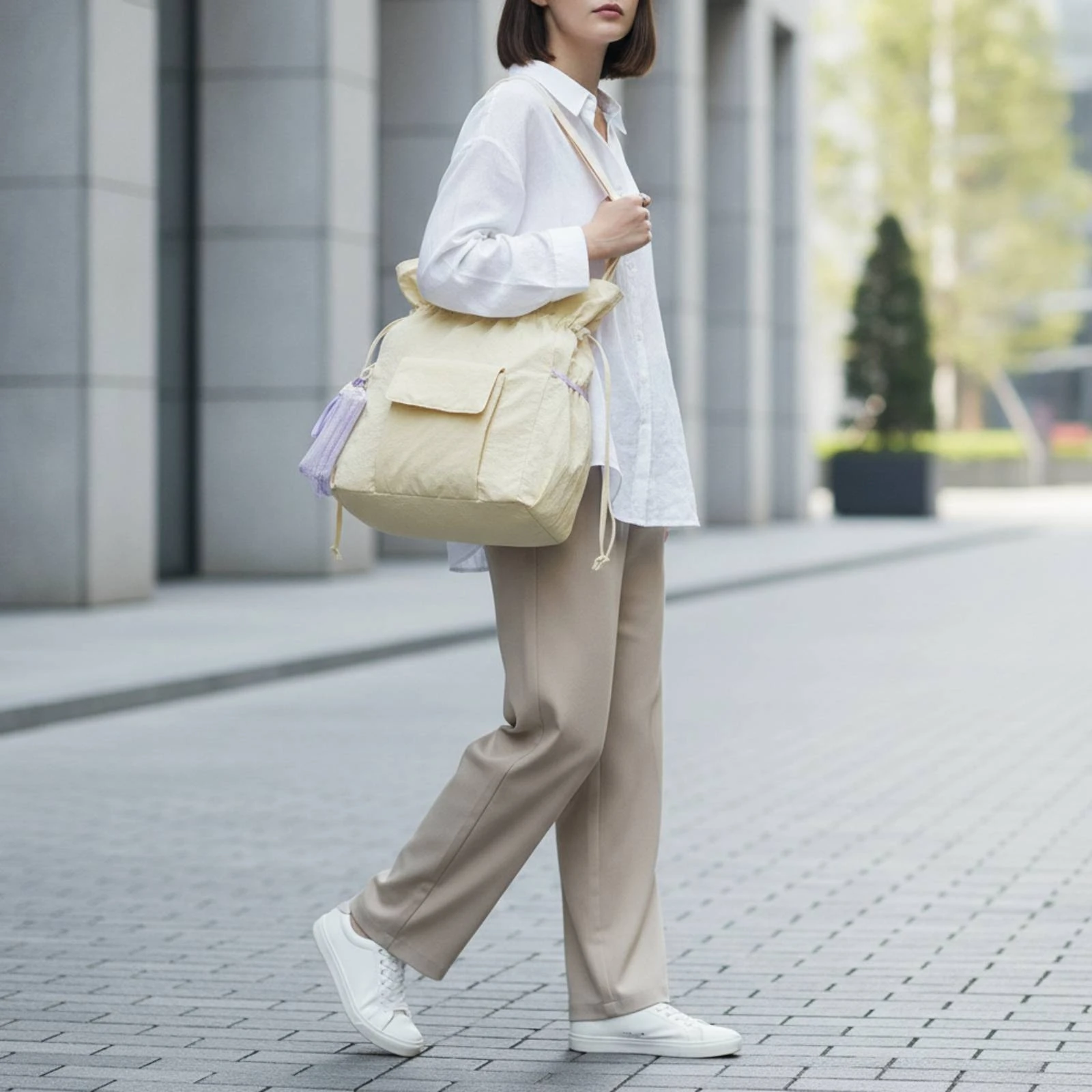 Shoulder Bag with Pouch Roomy Bucket Bag with Pocket Bucket Handbag Soft Versatile for Commuters, Daily Use, Travel