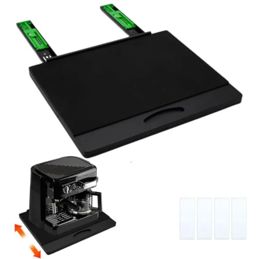 

Бамбуковый выдвижной поддон для кофемашины, подвижная подставка для кухонной техники, легко выдвижная подставка под кухонную столешницу.