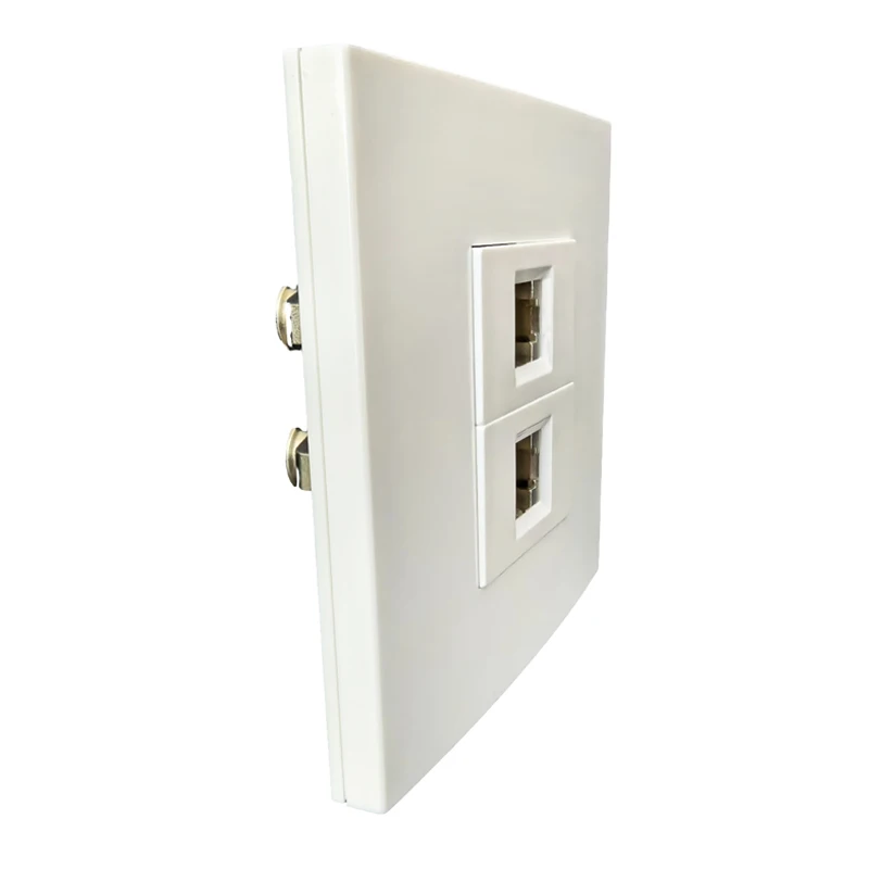 2 вилки CAT6A RJ45 Лицевая панель Два порта CAT.6A LAN Shield Ethernet Розетка Настенная панель Розетка 86x86 мм Для подключения к Интернету 10 ГБ